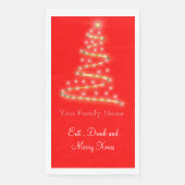 Serviette En Papier Arbre moderne de Noël en rouge vif (Devant)
