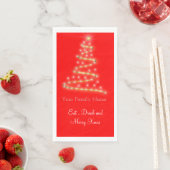 Serviette En Papier Arbre moderne de Noël en rouge vif (En situation)
