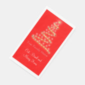 Serviette En Papier Arbre moderne de Noël en rouge vif (Coin)
