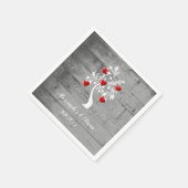Serviette En Papier Arbre rouge des coeurs Fête des mariées Napkin (Coin)