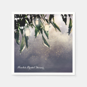 Serviette En Papier Arbre Saule Pleureur & Lumières de Pot Mason Éléga