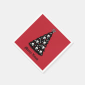 Serviette En Papier Arbre sombre de Noël (Coin)