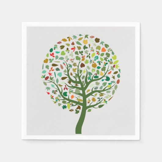 Serviette En Papier Arbre vert illustration pique-nique (Devant)