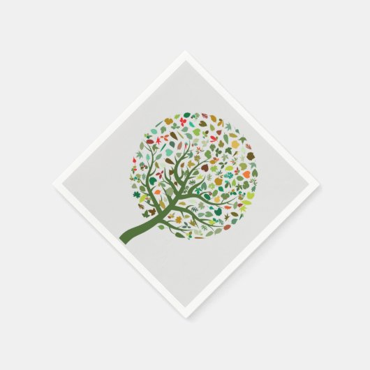 Serviette En Papier Arbre vert illustration pique-nique (Coin)