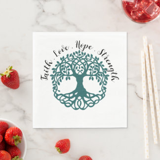 Serviette En Papier Arbre vert personnalisé de vie Bile Duct Cancer