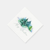 Serviette En Papier Arbres à l'aquarelle (Coin)