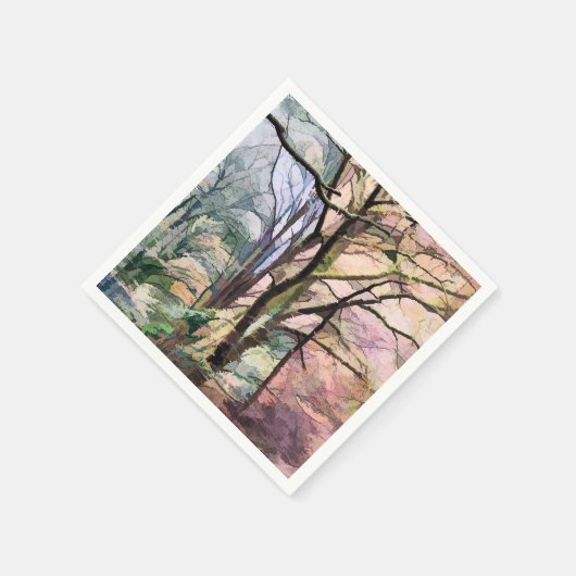 SERVIETTE EN PAPIER ARBRES ABSTRAITS AUTOMNE (Coin)
