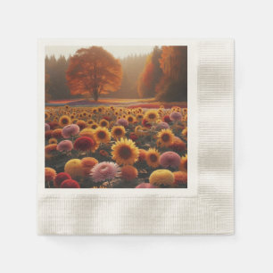 Serviette En Papier Arbres d'automne/terrain avec maman