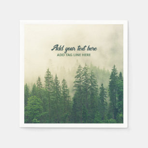 Serviette En Papier Arbres de forêt de pin brumeux Garde personnalisé