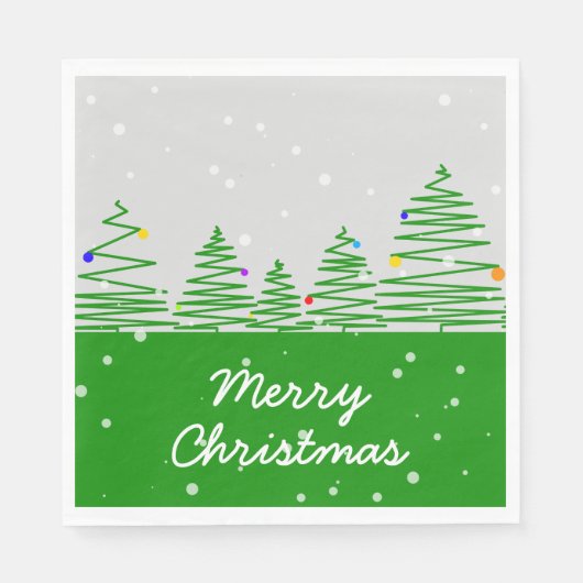 Serviette En Papier Arbres de Noël (Devant)