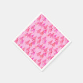 Serviette En Papier Arbres de Noël à fleurs modernes - rose pastel (Coin)