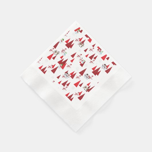 Serviette En Papier Arbres de Noël des neigeurs (Coin)