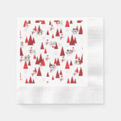 Serviette En Papier Arbres de Noël des neigeurs (Devant)