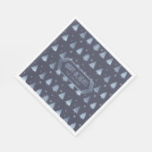 Serviette En Papier Arbres de Noël et flocons de neige Motif Blue ID86 (Coin)