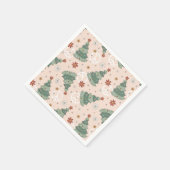 Serviette En Papier Arbres de Noël et signes de paix Motif (Coin)