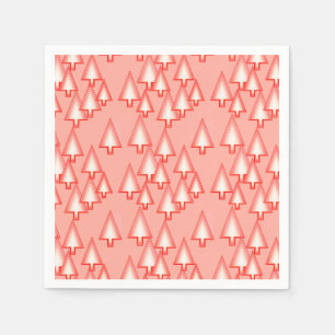 Serviette En Papier Arbres de Noël métalliques modernes - corail orang