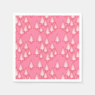 Serviette En Papier Arbres de Noël métalliques modernes - corail rose