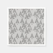 Serviette En Papier Arbres de Noël métalliques modernes - gris argenté (Devant)