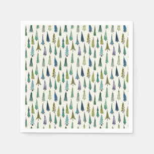 Serviette En Papier Arbres de Noël modernes motif illustré
