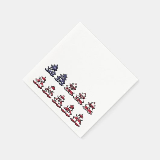 Serviette En Papier Arbres de Noël patriotiques Joyeux XMAS (Coin)