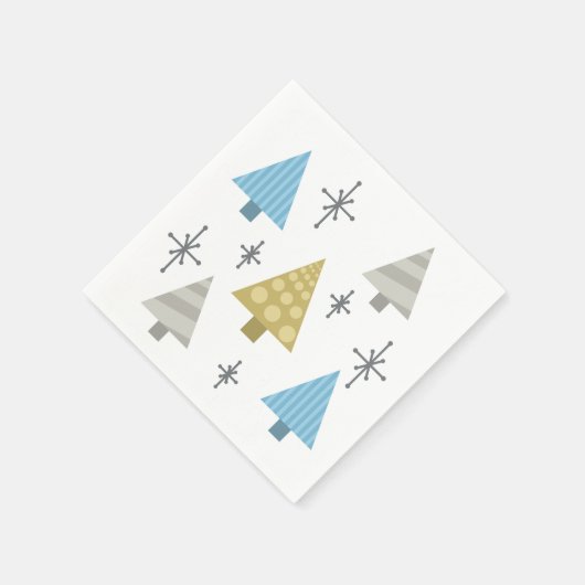 Serviette En Papier Arbres de Noël rétro des années 50 (Coin)