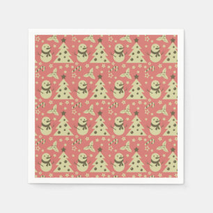 Serviette En Papier Arbres de Noël rétro sucre de canne étoile aux bai