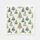 Serviette En Papier Arbres de Noël sapins verts serviettes (Devant)