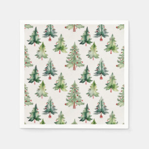 Serviette En Papier Arbres de Noël sapins verts serviettes