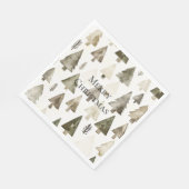 Serviette En Papier Arbres de Noël vert olive (Coin)