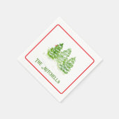 Serviette En Papier Arbres d'hiver peints à la main PERSONALISER NOM (Coin)