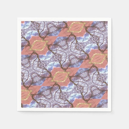 SERVIETTE EN PAPIER ARBRES ET CHAMPS MOTIF (Devant)