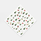 Serviette En Papier Arbres et vaches de Noël (Coin)