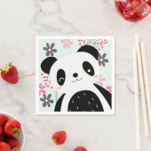 Serviette En Papier Arbres, fleurs et ours de panda (En situation)
