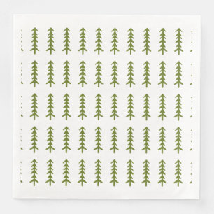 Serviette En Papier Arbres rustiques de bûcheron de thème de région