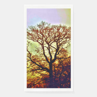 SERVIETTE EN PAPIER ARBRES SOUS LE SOLEIL BRUMEUX