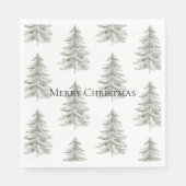Serviette En Papier Arbres verts blancs de Noël (Devant)