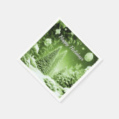 Serviette En Papier Arbres verts Boules de Noël Papier de Vacances Nap (Coin)