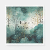 Serviette En Papier Arbres verts en or (Devant)