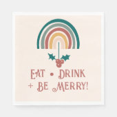 Serviette En Papier Arc arc-en-ciel de Noël Boho (Devant)