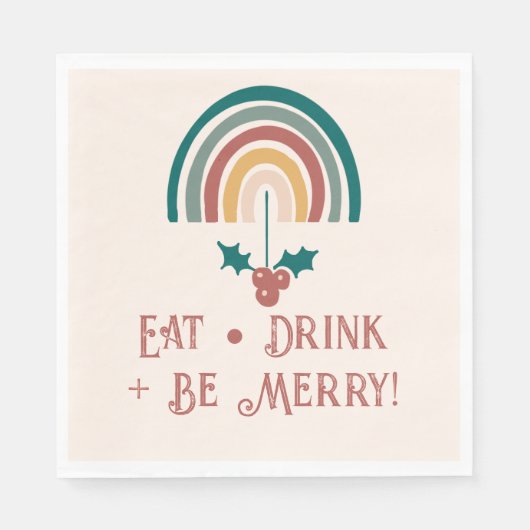 Serviette En Papier Arc arc-en-ciel de Noël Boho (Devant)