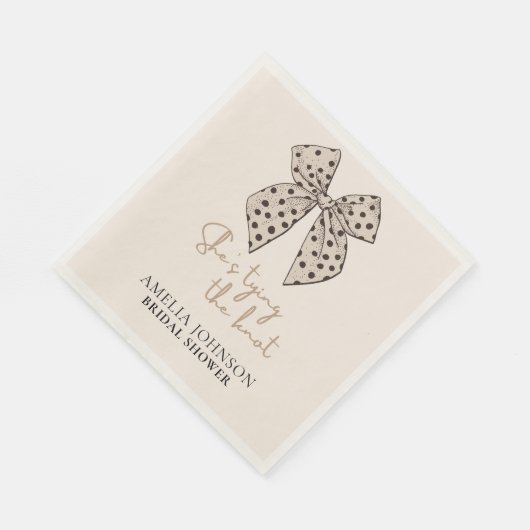 Serviette En Papier Arc beige Elle noue la Fête des mariées (Coin)