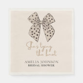 Serviette En Papier Arc beige Elle noue la Fête des mariées (Devant)