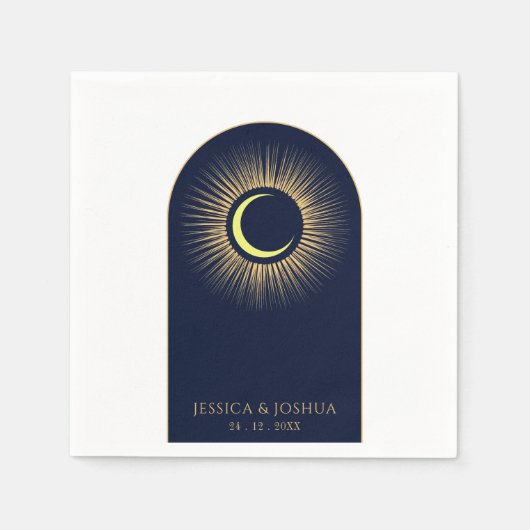 Serviette En Papier Arc bleu de la marine céleste Lune mystique du sol (Devant)