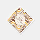 Serviette En Papier Arc de fleurs artistiques de la vague rétro Brown  (Coin)