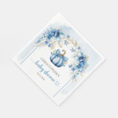 Serviette En Papier Arc de fleurs citrouilles Boho bleu poussiéreux et (Coin)