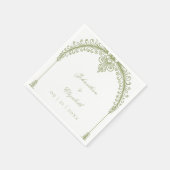 Serviette En Papier Arc de France vert olive (Coin)