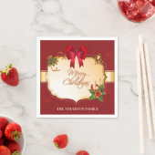 Serviette En Papier Arc de Noël traditionnel et cloches (En situation)