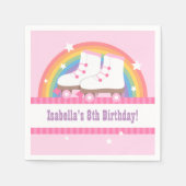 Serviette En Papier Arc en arc-en-ciel Patinage Anniversaire Fournitur (Devant)