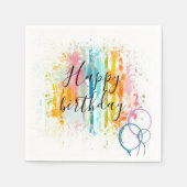 Serviette En Papier Arc en arc-en-ciel Rayures Peinture Splatter Anniv (Devant)