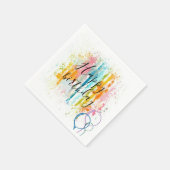 Serviette En Papier Arc en arc-en-ciel Rayures Peinture Splatter Anniv (Coin)